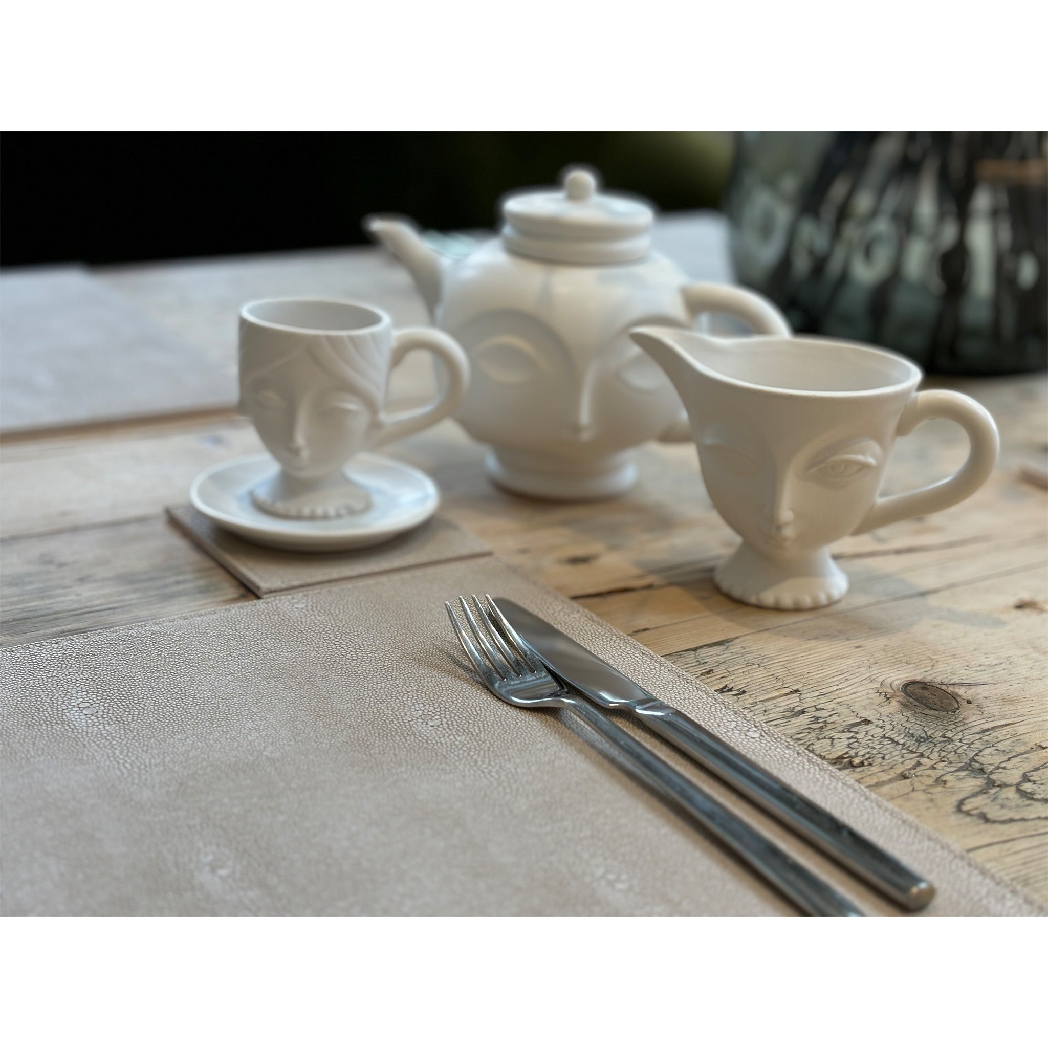 White Lady Cup and Saucers - Set of 4